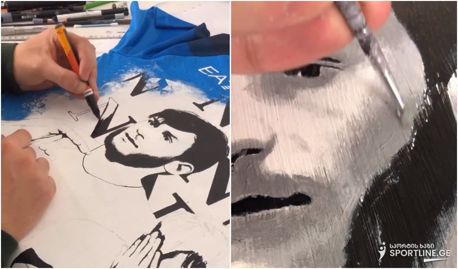 VIDEO: ფრანგი მხატვრის შედევრი | ნახეთ კვარას გამოსახულება ნაპოლის მაისურზე